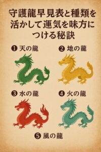 守護龍の種類ごとのイメージ図