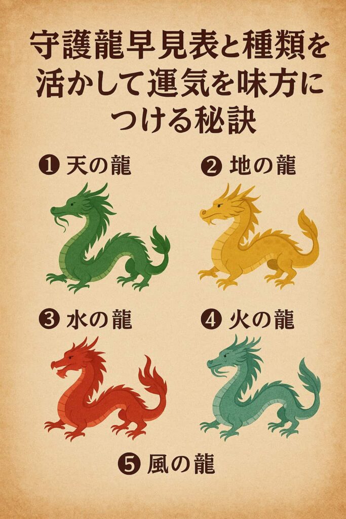 守護龍の種類ごとのイメージ図