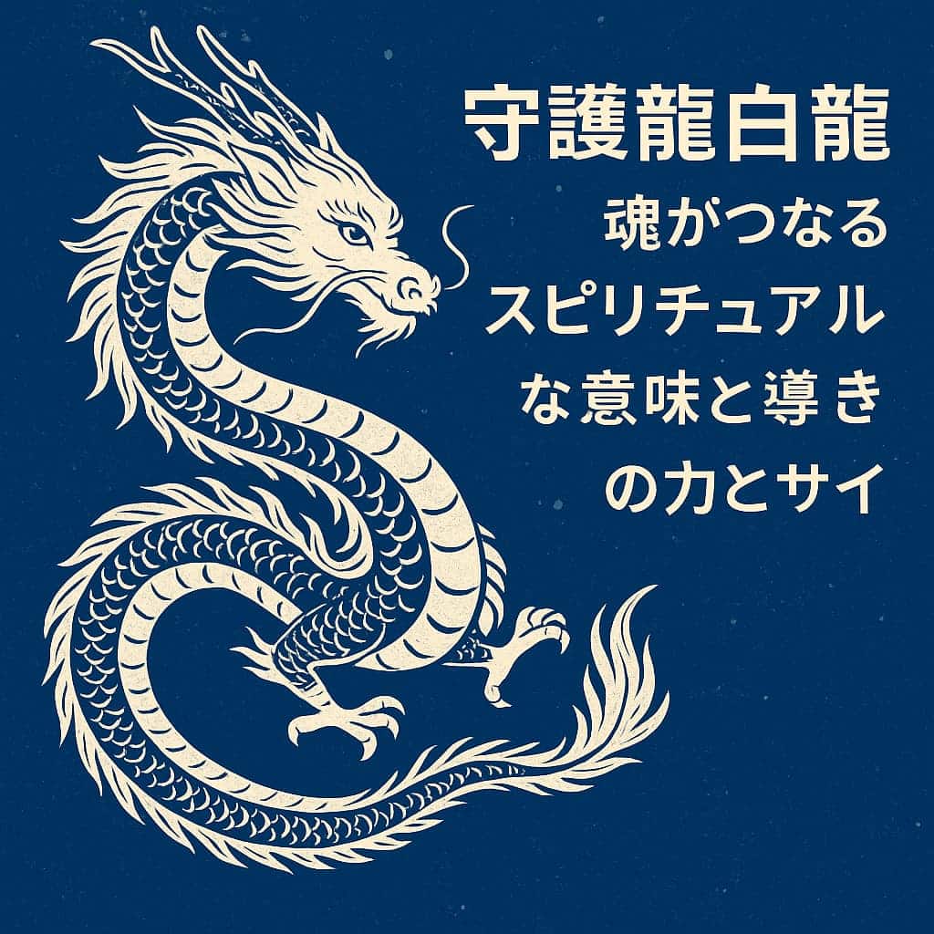 “守護龍白龍と魂がつながるスピリチュアルな意味と導き”を象徴する白龍の幻想的なイラスト。星空の中に優雅に描かれた白龍が印象的。