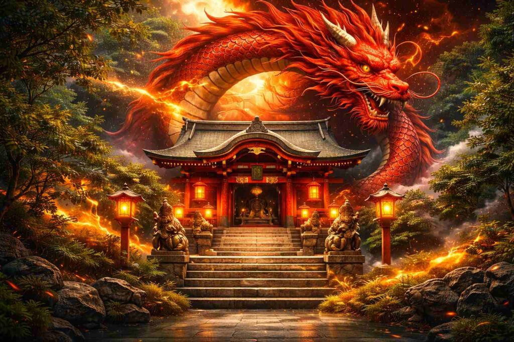 赤龍ご利益と赤龍スピリチュアル意味を象徴するエネルギーのイメージ