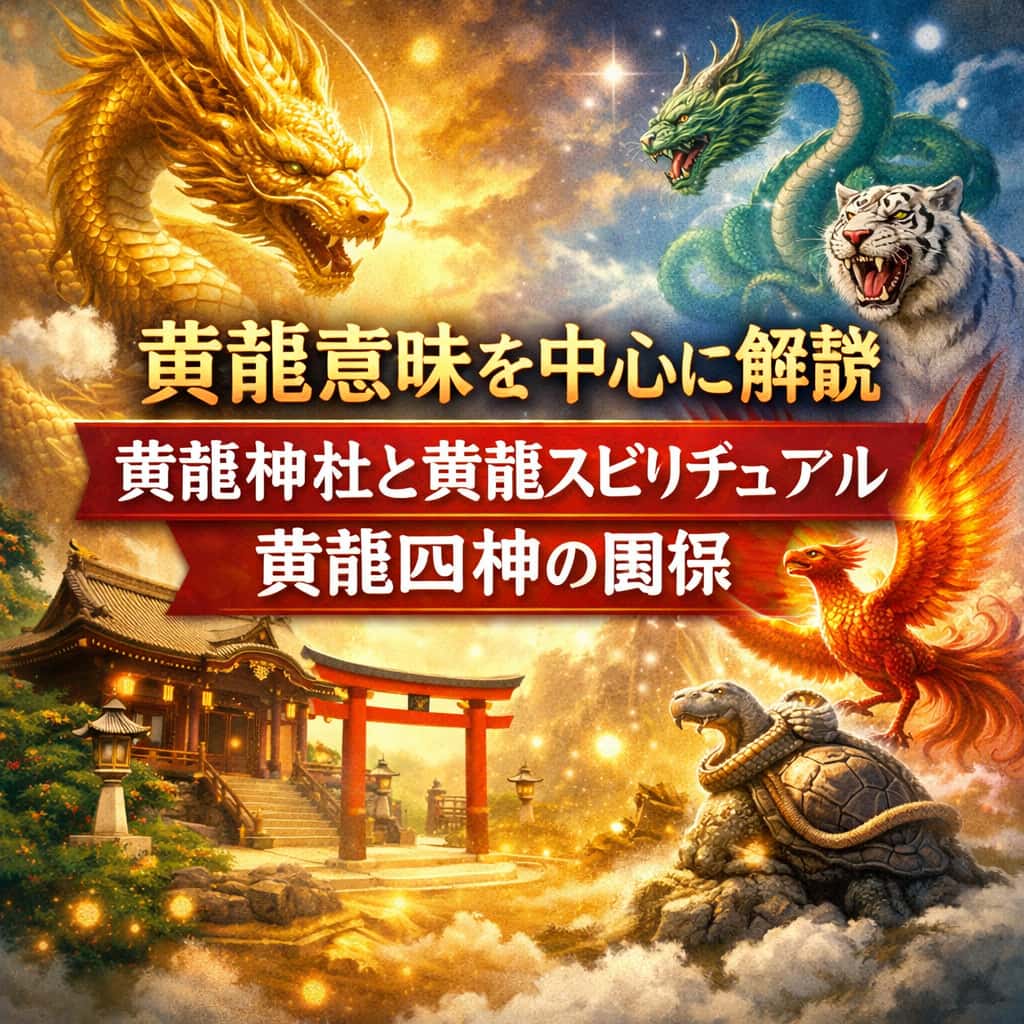 黄龍意味と黄龍神社黄龍スピリチュアル黄龍四神の関係を表したイメージ画像