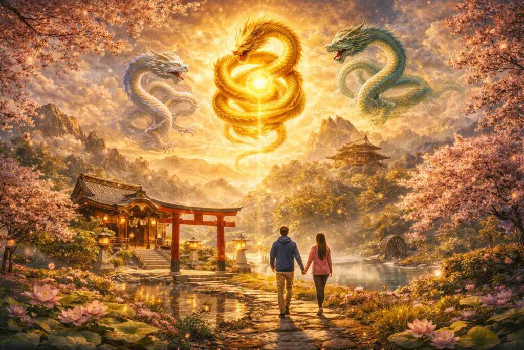 守護龍を意識した生き方と筑後恋花守護龍の郷を象徴するイメージ