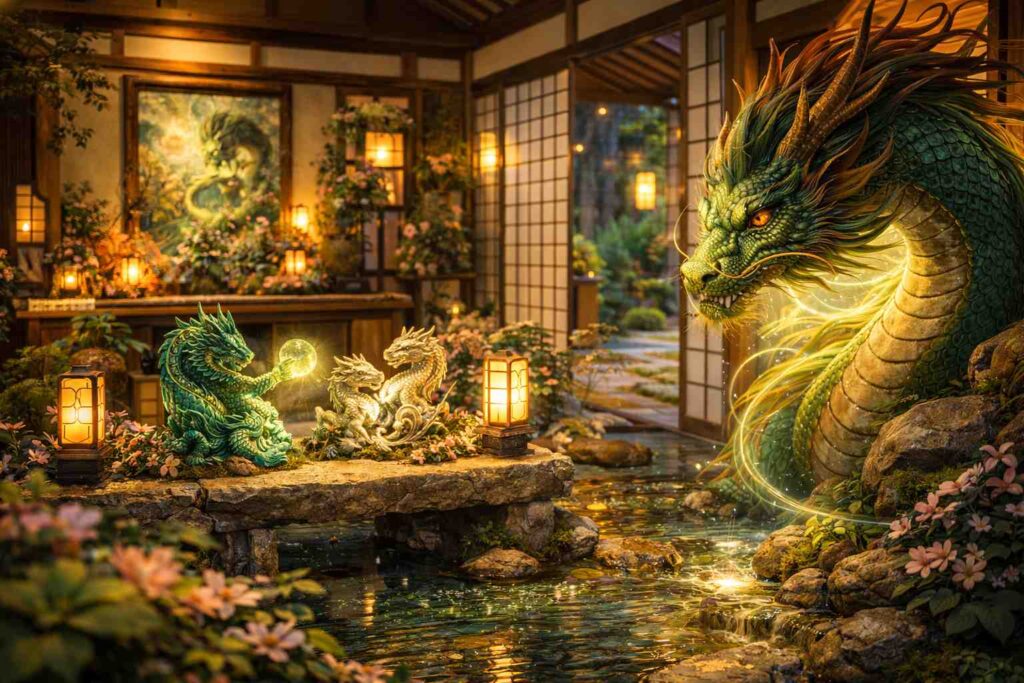 守護龍の気づきを形にする筑後恋花守護龍の郷を象徴するイメージ