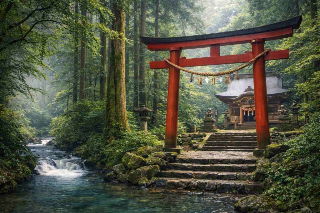 九頭竜神社の信仰と水の神様としての役割を表す神社風景